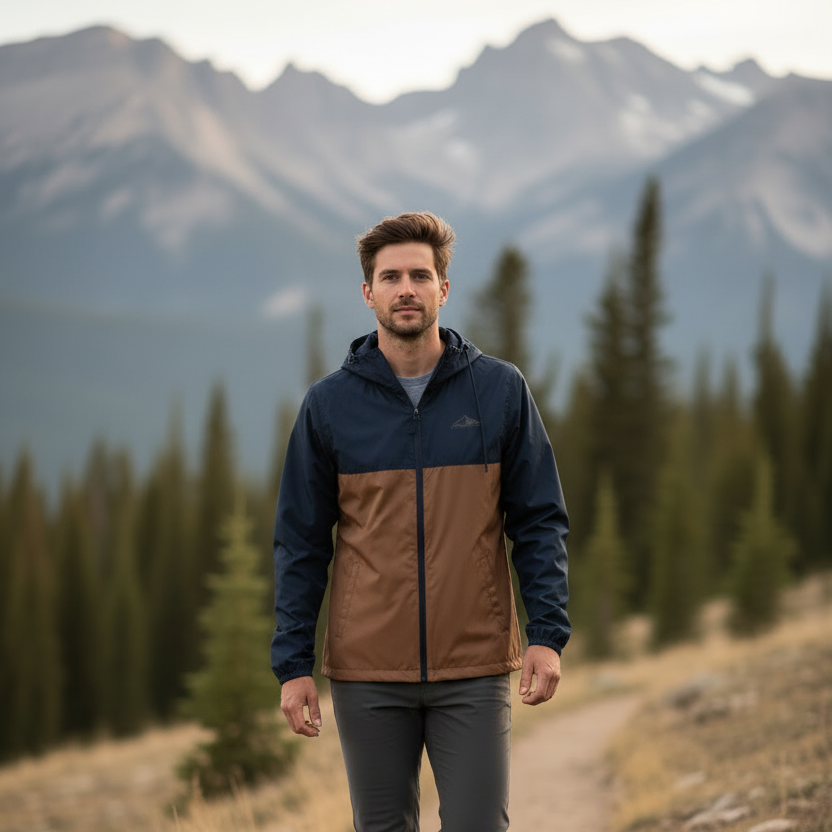 Men's Classic Navy Windbreaker - Everyday Basics